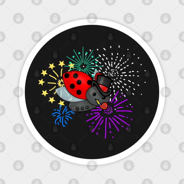New Years Ladybug Magnet by HolidayBug